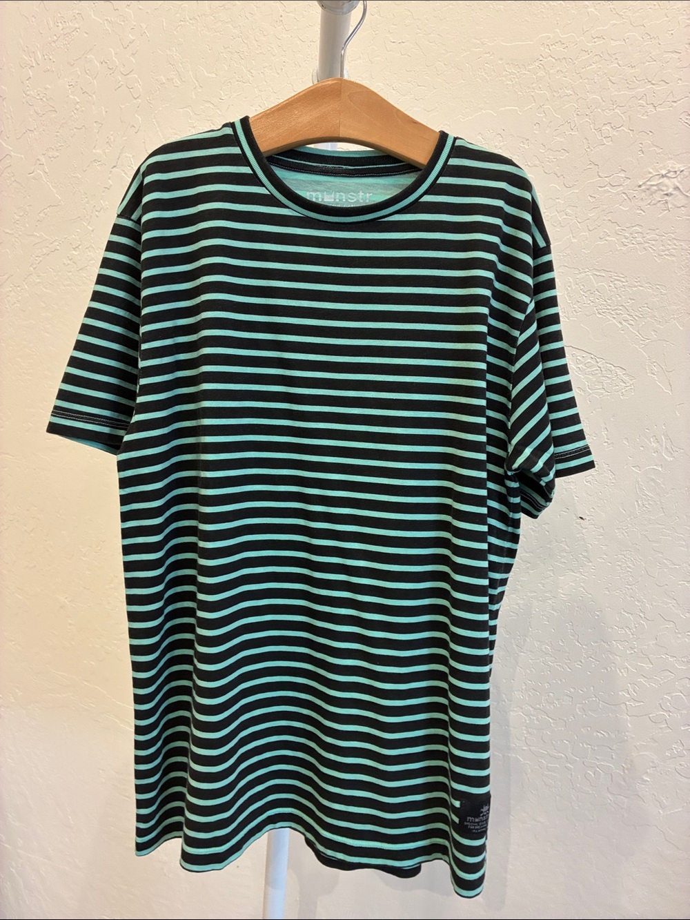 Kids Striped Short-Sleeve Tee in Mint and Black